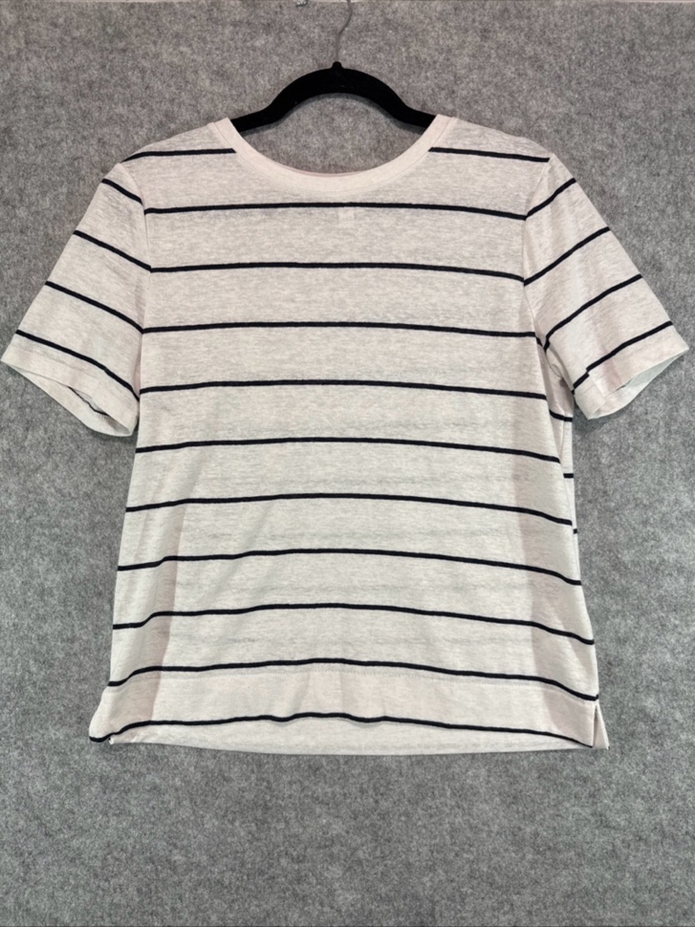 Banana Republic Linen Shirt - Womens M - Stripe Coastal Beach Blue White
